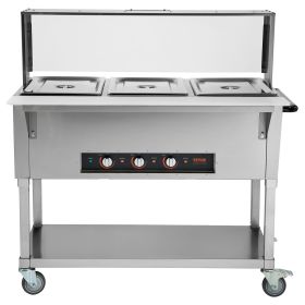 VEVOR 3-Pan Commercial Food Warmer, 3 x 20.6QT Electric Steam Table, 1500W Professional Buffet Catering Food Warmer with Acrylic Sneeze Guard VEVOR 3-Pan Commercial Food Warmer, 3 x 20.6QT Electric Steam Table, 1500W Professional Buffet Catering Food Warmer with Acrylic Sneeze Guard