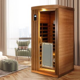 Low EMF One person Far infrared red cedar Deluxe indoor sauna room Low EMF One person Far infrared red cedar Deluxe indoor sauna room